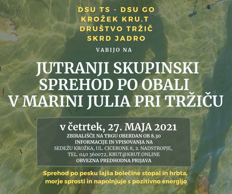 Jutranji skupinski sprehod po obali v Marini Julia pri Tržiču